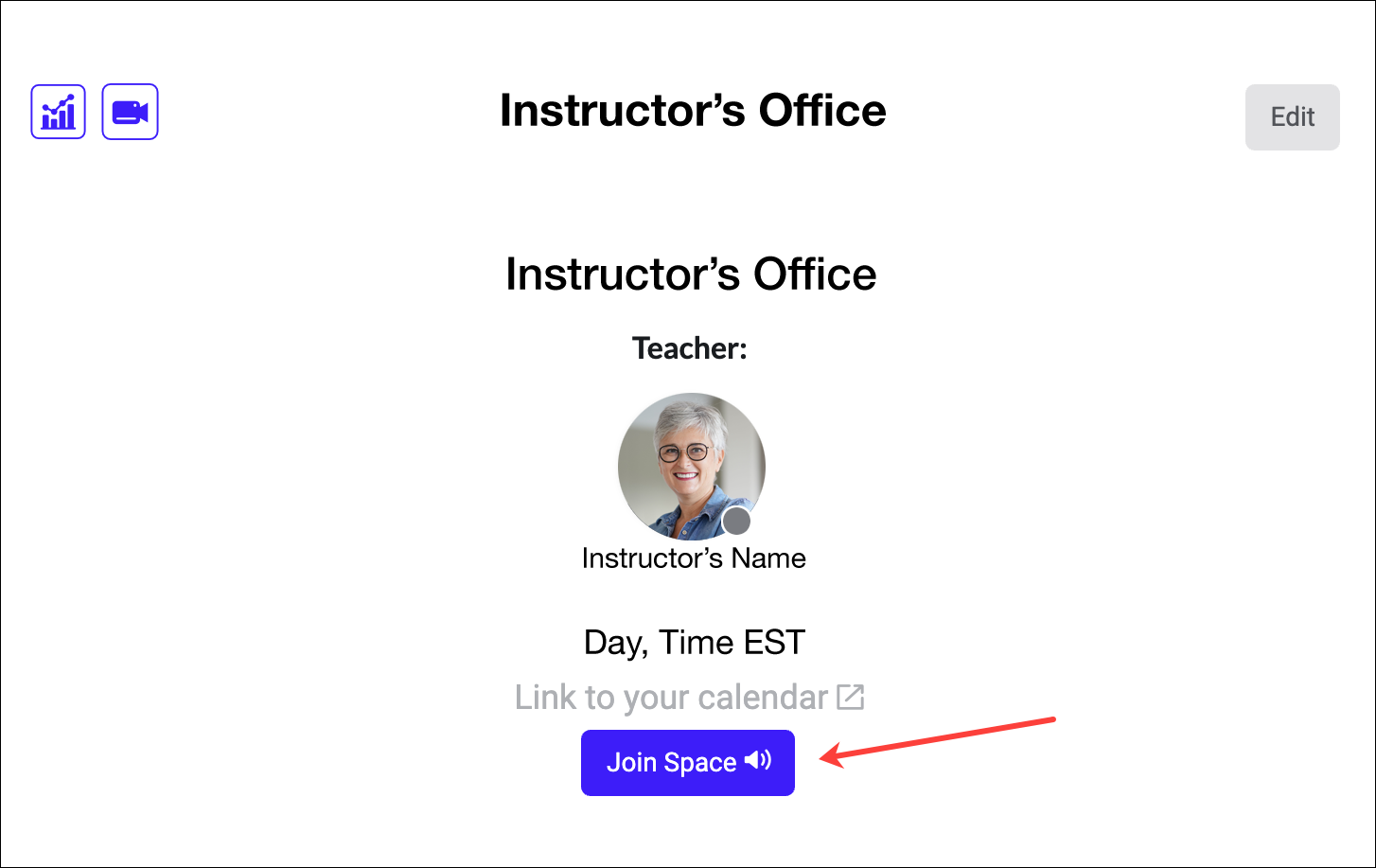 InSpace Instructor's Office Join Space prompt
