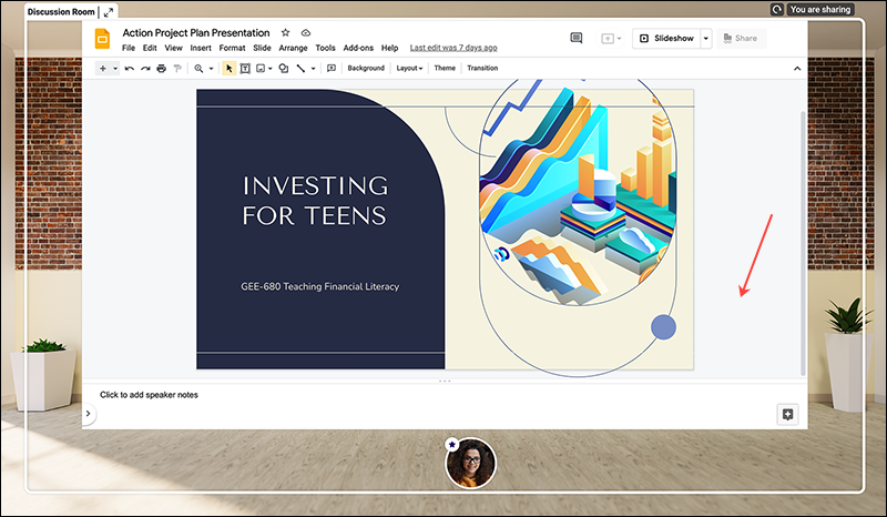 Google Slides Shared Presentation in InSpace
