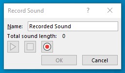 Record Sound button in PowerPoint
